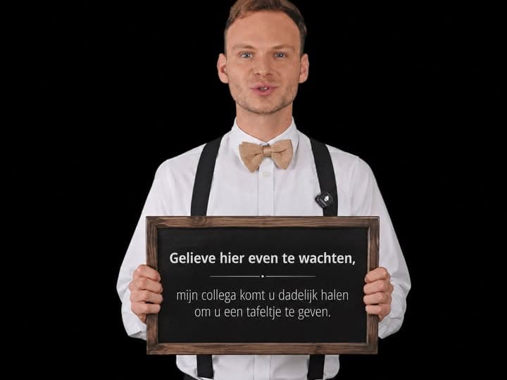 Aaron, de hologram-host van Brasserie Rhodesgoed